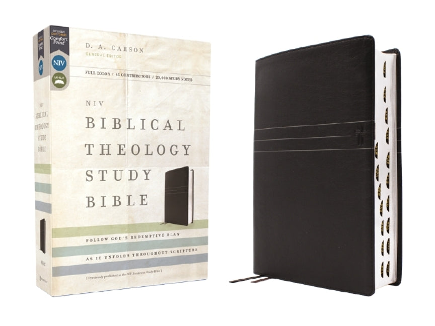 Niv, Biblical Theology Study Bible (Trace the Themes of Scripture), Leathersoft, Black, Thumb Indexed, Comfort Print: Follow God's Redemptive Plan as - Ingram