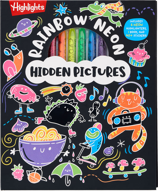 Rainbow Neon Hidden Pictures: Rainbow Activity Book with Neon Markers and Over 40 Stickers, Fun Sticker Puzzle Book for Creative Kids Ages 6-12 - Ingram