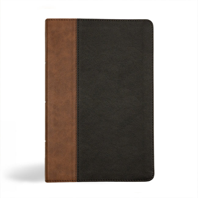 KJV Personal Size Giant Print Bible, Black/Brown Leathertouch, Indexed - Ingram