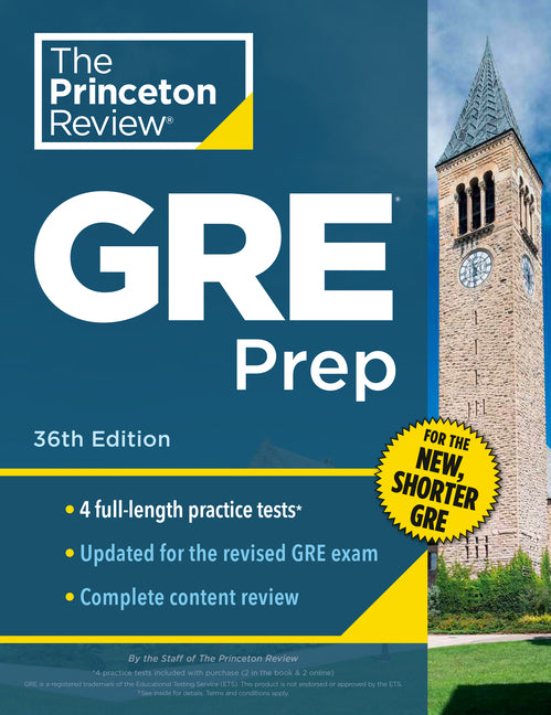 Princeton Review GRE Prep, 36th Edition: 4 Practice Tests + Review & Techniques + Online Features - Ingram