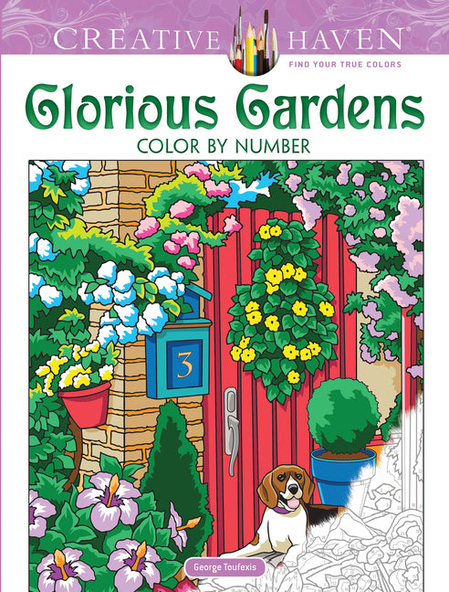 Creative Haven Glorious Gardens Color by Number Coloring Book - Ingram