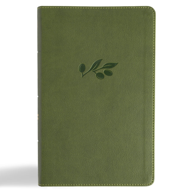 CSB Single-Column Personal Size Reference Bible, Olive Leathertouch - Ingram