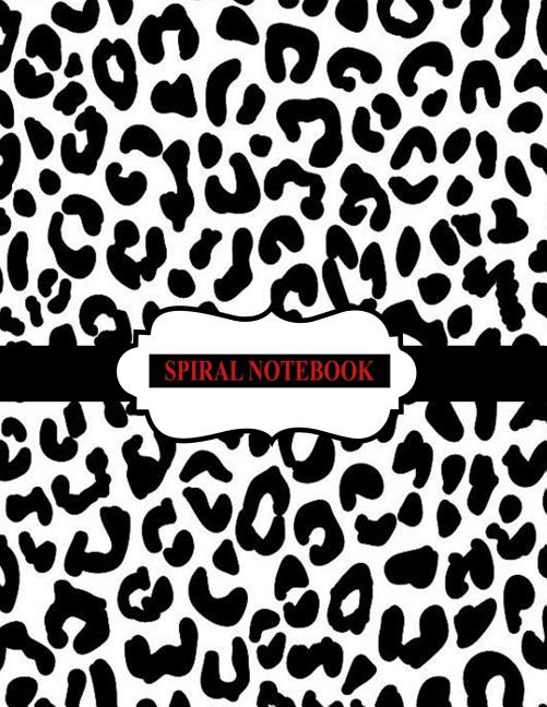 Spiral Notebook: Black and White Leopard Notebook, Spiral Journal/ Notebook with Blank Pages - Total 100 Pages Sheets, Size 8.5 x 11 - Ingram