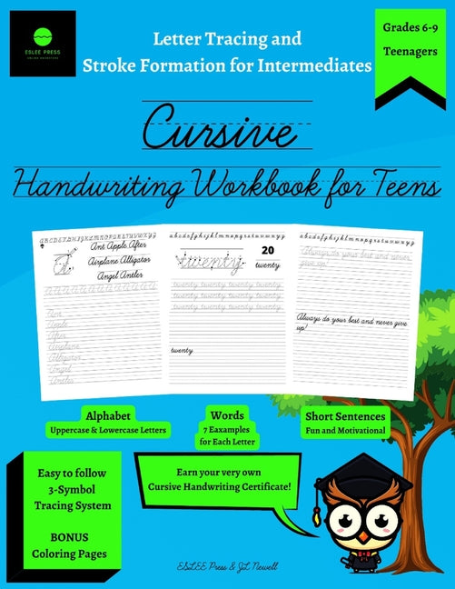 Cursive Handwriting Workbook for Teens: Letter Tracing and Stroke Formation for Intermediates: Improve the Quality of Your Cursive Penmanship with thi - Ingram