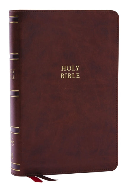 Nkjv, Single-Column Reference Bible, Verse-By-Verse, Brown Leathersoft, Red Letter, Comfort Print - Ingram