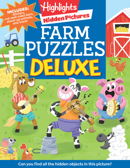Farm Puzzles Deluxe: Farm Puzzle Book for Kids Featuring Cows, Chickens & More with Over 1,200 Objects to Seek and Find for Kids 6 and Up - Ingram