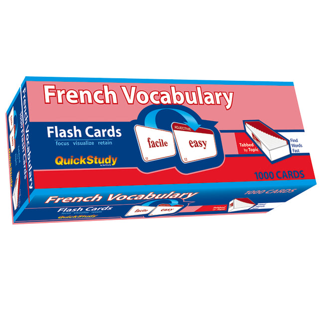French Vocabulary Flash Cards (1000 Cards): A Quickstudy Reference Tool - Ingram