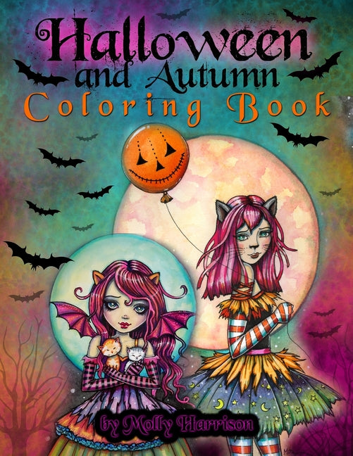 Halloween and Autumn Coloring Book by Molly Harrison: A Halloween coloring book featuring 25 pages of line art to color! Witches, Vampires, and More! - Ingram