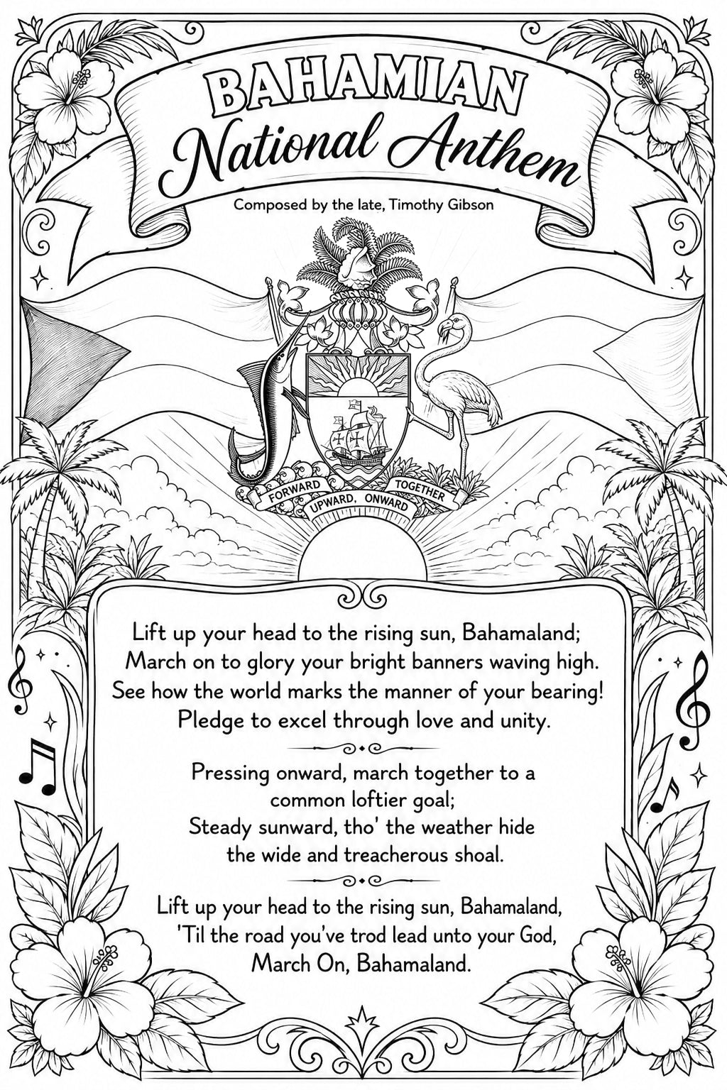 Happy Independence Day Bahamas Coloring Book