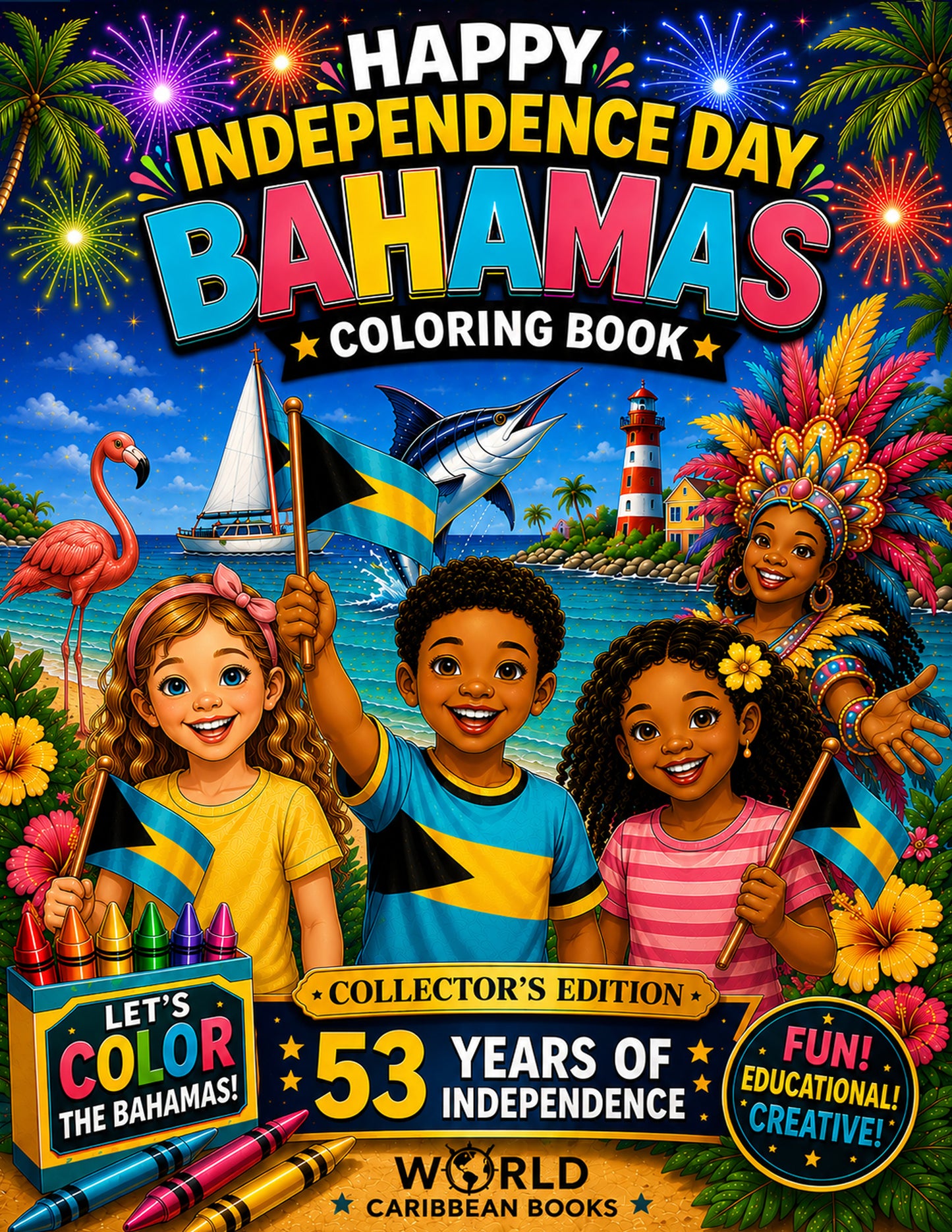 Happy Independence Day Bahamas Coloring Book