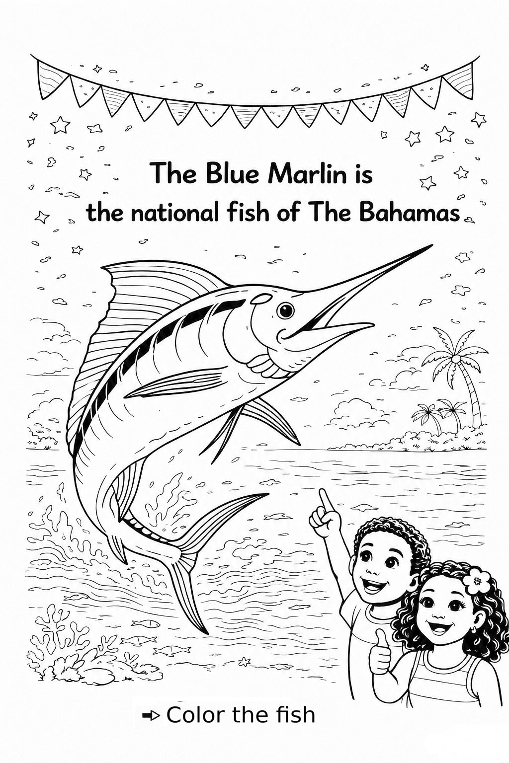 Happy Independence Day Bahamas Coloring Book