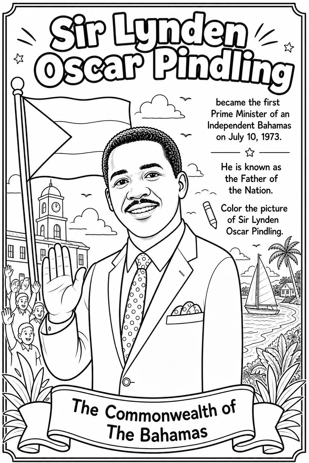Happy Independence Day Bahamas Coloring Book