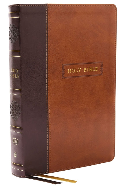 KJV Holy Bible with 73,000 Center-Column Cross References, Brown Leathersoft, Red Letter, Comfort Print: King James Version - Ingram
