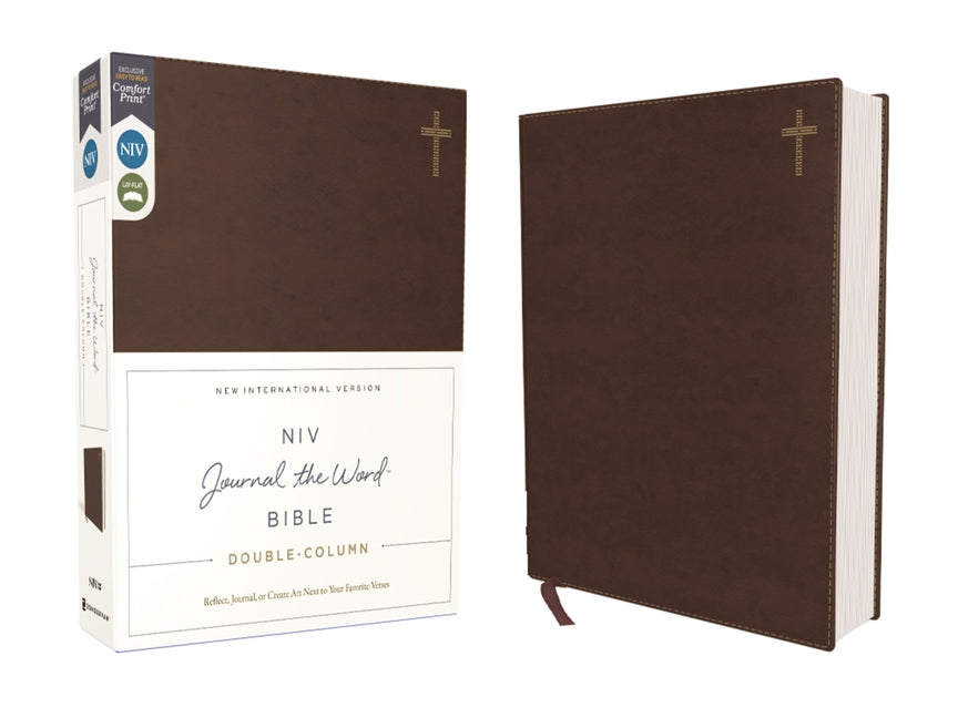Niv, Journal the Word Bible, Double-Column, Leathersoft, Brown, Red Letter Edition, Comfort Print: Reflect, Take Notes, or Create Art Next to Your Fav - Ingram