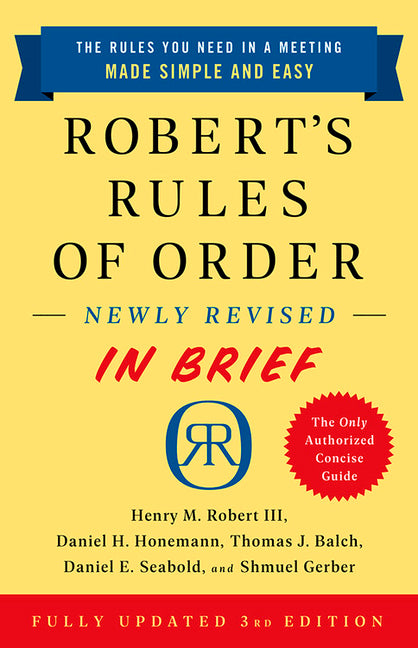 Robert's Rules of Order Newly Revised in Brief, 3rd Edition (Revised) - Ingram
