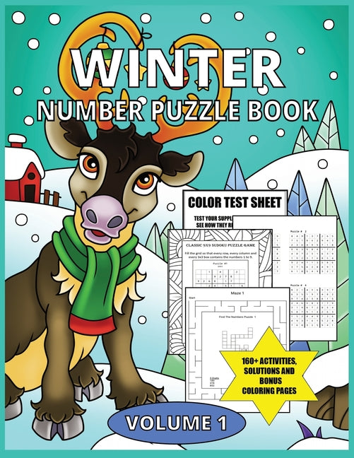 Winter Number Puzzle Book: Over 160+ Brain Games and Activities Featuring Search and Find, Fill In The Numbers, Mazes, Classic 9x9 Easy Sudoku, C - Ingram