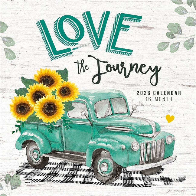 Love the Journey 2026 12 X 24 Inch (Hanging) Monthly Square Wall Calendar Featuring the Artwork of Jo Moulton Plastic-Free - Ingram