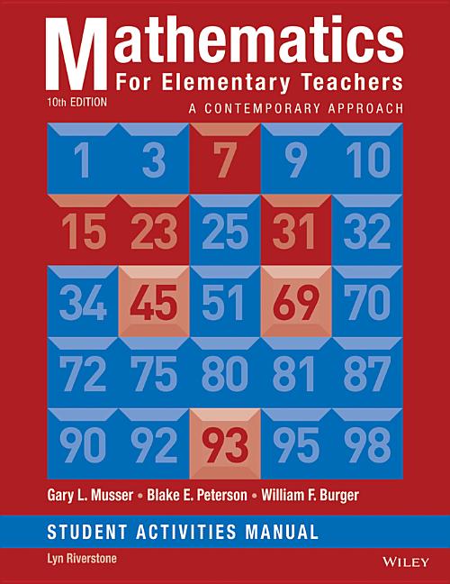 Mathematics for Elementary Teachers: A Contemporary Approach 10e Student Activity Manual (Workbook) - Ingram