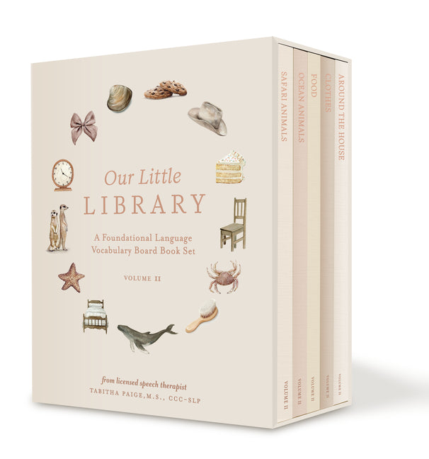 Our Little Library Vol. 2: First 100 Words Board Book Box Set, Including Ocean Animals, Safari Animals, Food and Drink, Clothes, and Around the House - Ingram