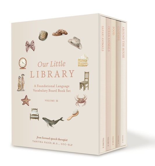 Our Little Library Vol. 2: First 100 Words Board Book Box Set, Including Ocean Animals, Safari Animals, Food and Drink, Clothes, and Around the House - Ingram