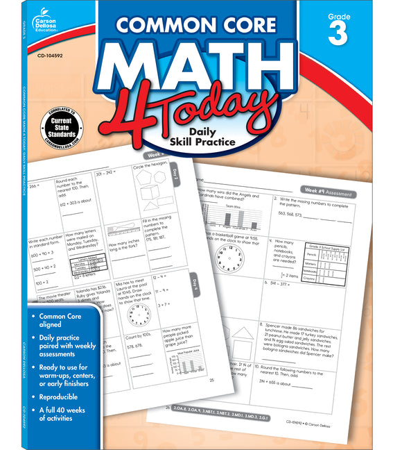 Common Core Math 4 Today, Grade 3: Daily Skill Practice Volume 6 - Ingram
