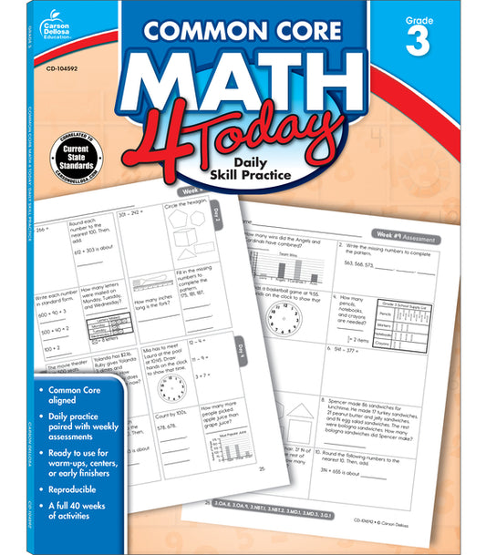 Common Core Math 4 Today, Grade 3: Daily Skill Practice Volume 6 - Ingram