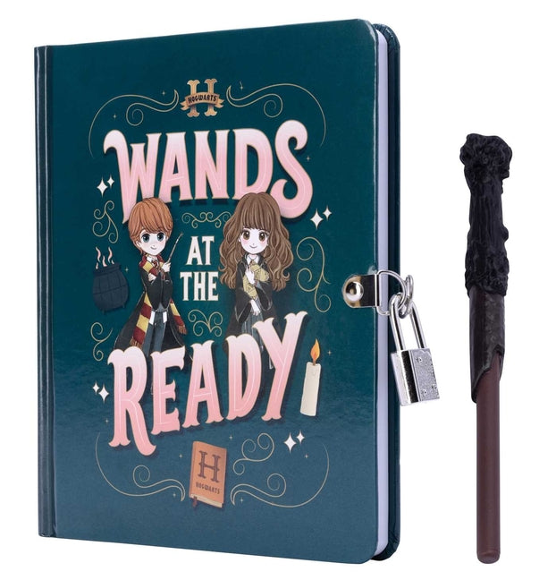 Harry Potter: Wands at the Ready Lock & Key Diary - Ingram