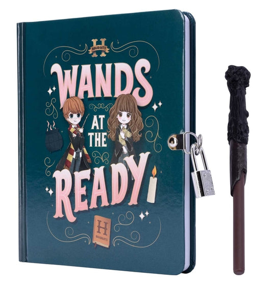 Harry Potter: Wands at the Ready Lock & Key Diary - Ingram