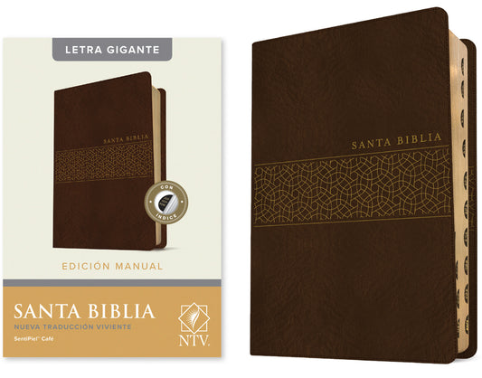 Santa Biblia Ntv, Edición Manual, Letra Gigante (Sentipiel, Café, Índice, Letra Roja) - Ingram