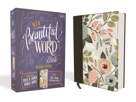 Niv, Beautiful Word Bible, Updated Edition, Peel/Stick Bible Tabs, Cloth Over Board, Multi-Color Floral, Red Letter, Comfort Print: 600+ Full-Color Il - Ingram