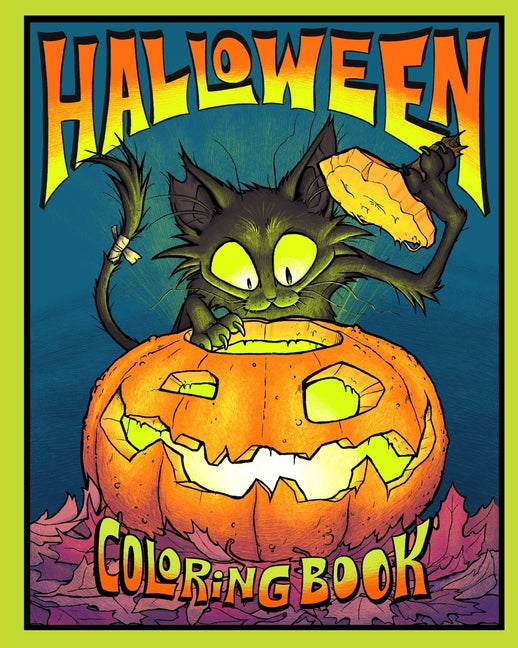 Halloween Coloring book by Dendril featuring Skeletons, Ghosts, Cats, and Witches - Ingram