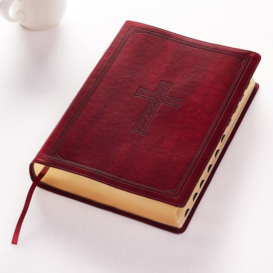 KJV Super Giant Print Lux-Leather Burgundy - Ingram