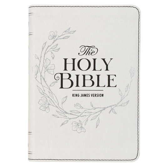KJV Bible Compact Large Print Faux Leather White - Ingram