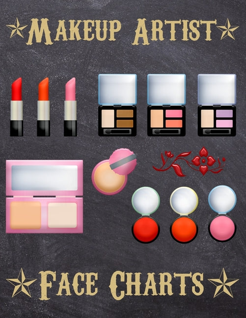 Makeup Artist Face Charts: Makeup cards to paint the face directly on paper with real make-up - Ideal for: professional make-up artists, vloggers - Ingram