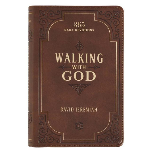 Walking with God Devotional - Brown Faux Leather Daily Devotional for Men & Women 365 Daily Devotions - Ingram