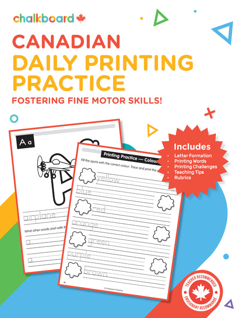 Canadian Daily Printing Practice K-2 (Foster Fine Motor Skills with These Handwriting Worksheets! Help Students Improve Their Handwriting) - Ingram