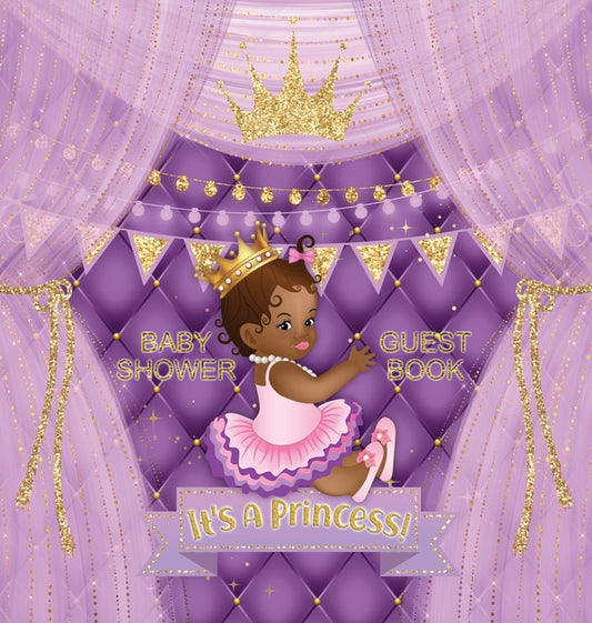 It's a Princess: Baby Shower Guest Book with African American Royal Black Girl Purple Theme, Wishes and Advice for Baby, Personalized with Guest Sign - Ingram