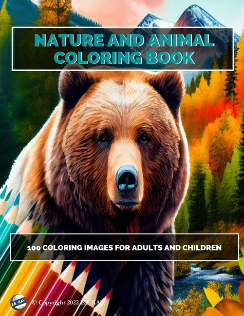 Coloring book for adults featuring animals and nature landscapes - Ingram