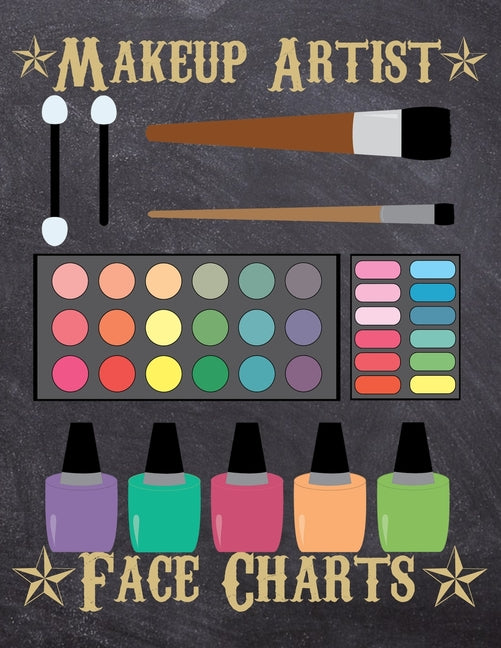 Makeup Artist Face Charts: Makeup cards to paint the face directly on paper with real make-up - Ideal for: professional make-up artists, vloggers - Ingram