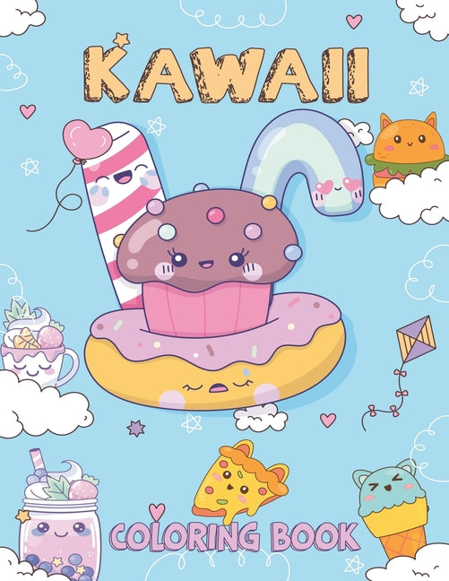 Kawaii Coloring Book: Pretty Cute Kawaii Coloring Pages for Kids Featuring Animals, Sweet Treats, Food & Snacks Pages - Ingram