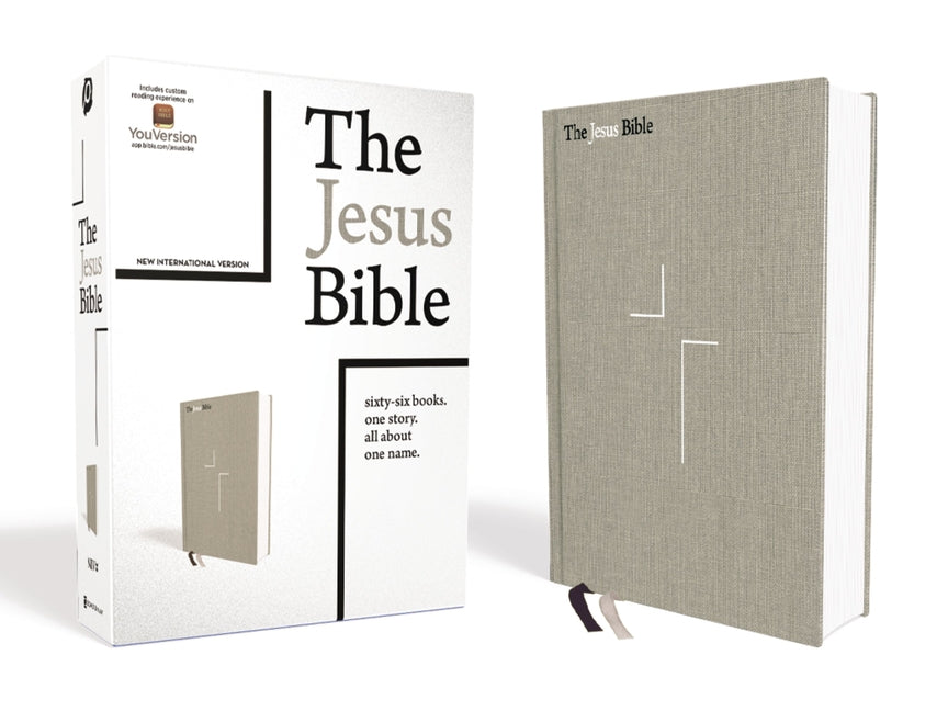Jesus Bible, NIV Edition, Cloth Over Board, Gray Linen, Comfort Print - Ingram