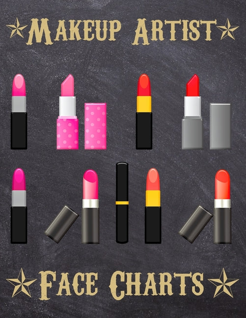 Makeup Artist Face Charts: Makeup cards to paint the face directly on paper with real make-up - Ideal for: professional make-up artists, vloggers - Ingram