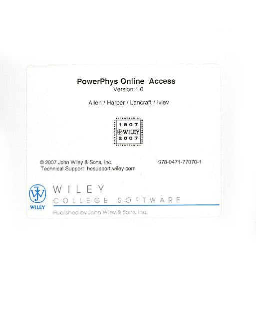 PowerPhys Online Access, Version 1.0 - Ingram