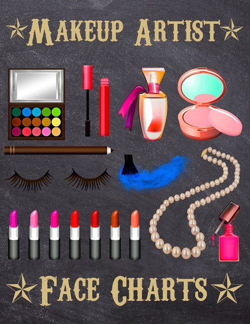 Makeup Artist Face Charts: Makeup cards to paint the face directly on paper with real make-up - Ideal for: professional make-up artists, vloggers - Ingram