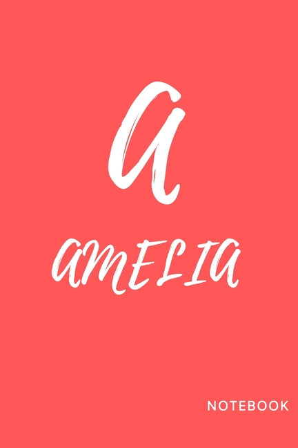 Amelia: simple and basic well designed notebook; red pinky color for females (women and girls) features the letter Aand customise only for you Ameila. - Ingram