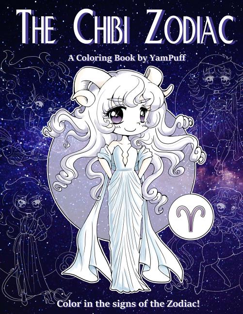 Chibi Zodiac: A Kawaii Coloring Book by YamPuff featuring the Astrological Star Signs as Chibis - Ingram