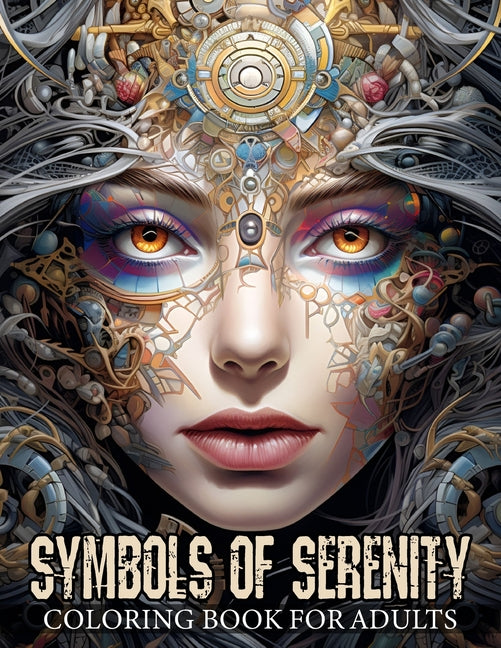 Symbols of Serenity: Coloring Book for Adults Featuring Depictions of Women's Faces, Adorned by Various Artifacts, Mandalas, Flowers, Patterns, and An - Ingram