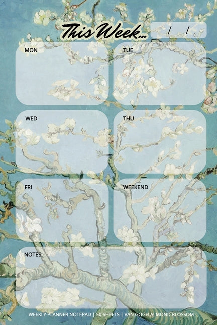 Weekly Planner Notepad: Van Gogh Almond Blossom, Daily Planning Pad for Organizing, Tasks, Goals, Schedule - Ingram