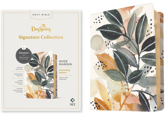 NLT Wide Margin Bible, Filament Enabled (Leatherlike, Autumn Leaves, Red Letter): Dayspring Signature Collection - Ingram