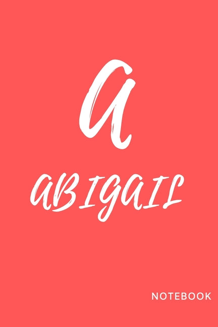 Abigail: simple and basic well designed notebook; red pinky color for females (women and girls) features the letter A and custo - Ingram